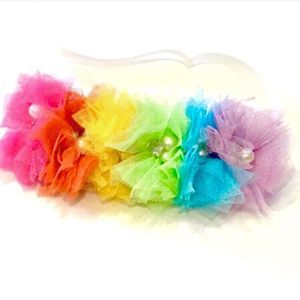 Floral Rainbow Elastic Headband Infant Toddler